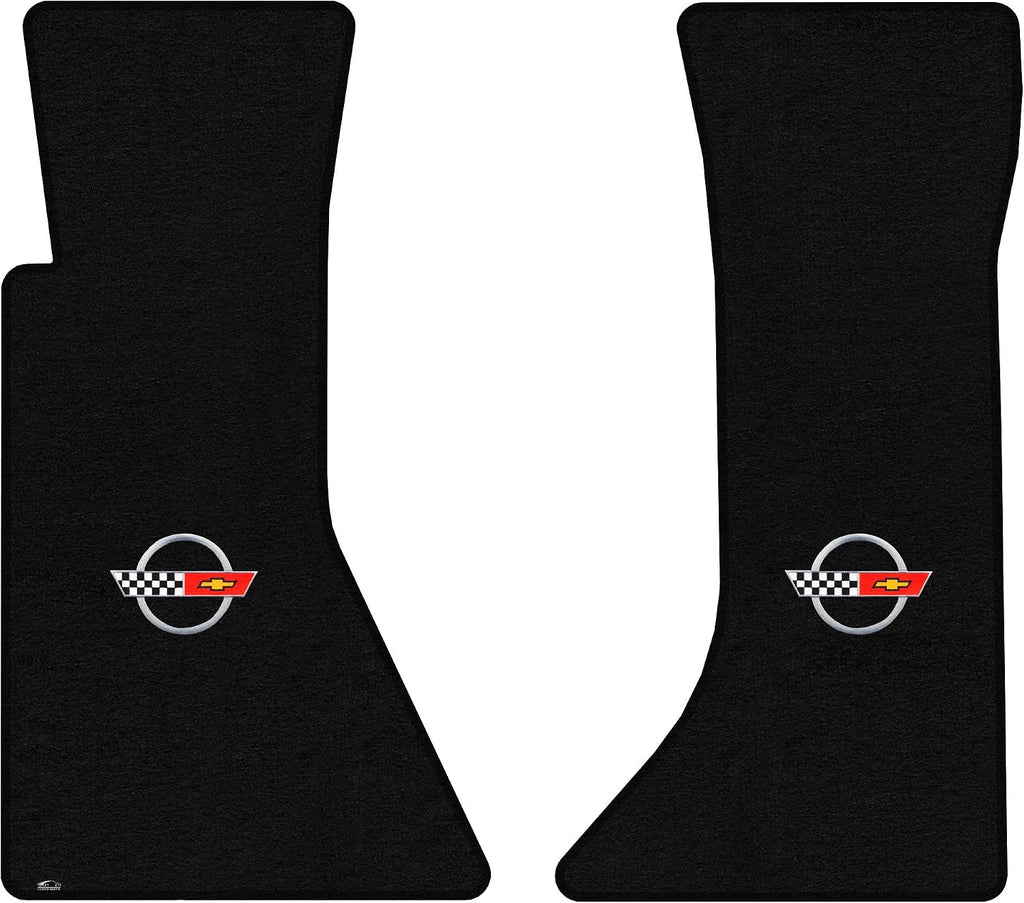 Lloyd Mats Floor Mats for Chevrolet C4 Corvette 1984-1990 | 2PC Front Mats | Black | Non-Slip Backing
