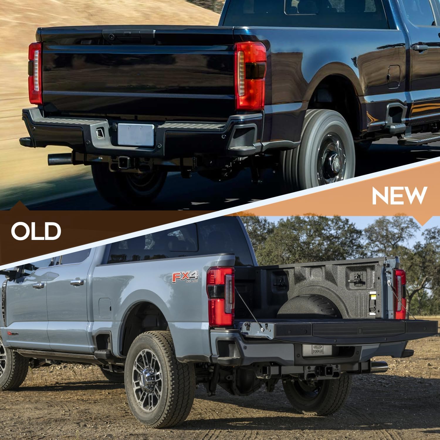 Tail Lights Fit 2023-2024 for F-250 Super Duty, 2023-2024 for F-350 Super Duty Driver & Passenger Side Tail Light Assembly Black Housing Red Lens FO2800294