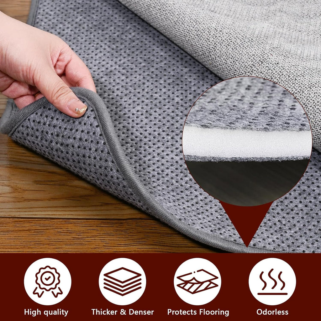 Non Slip Rug Pad Gripper, 10 x 14 Ft Extra Thick Foam Under Area Rug Carpet Pads for Any Hard Surface Floors, Keep Your Carpets Safe and in Place, Prevent Rug from Wrinkling or Buckling