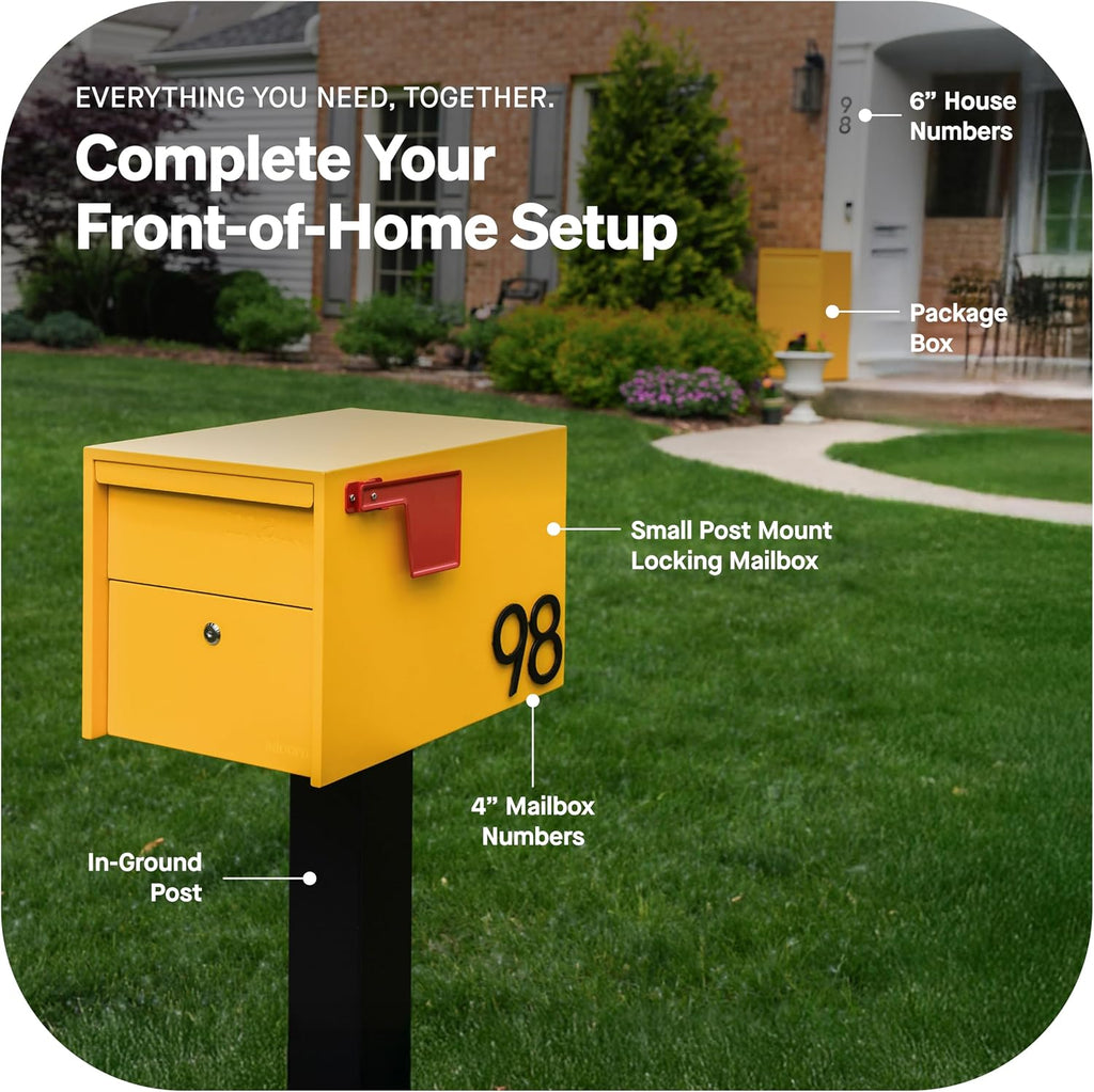 Adoorn Package Delivery Boxes for Outside - Large Anti-Theft Secure Package Box - Free Standing Parcel Drop Box - Weatherproof Construction - Durable Steel - 36' H x 20.5' W x 15' D - Black