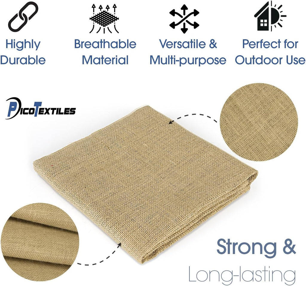 Pico Textiles 60' Wide Burlap - 20 Yard, (60 Feet) - Premium Natural Burlap Fabric, Sold by The Yard - Great for Weddings, Home Crafts, Garden Fabric, Table Runner, Tablecloth and More