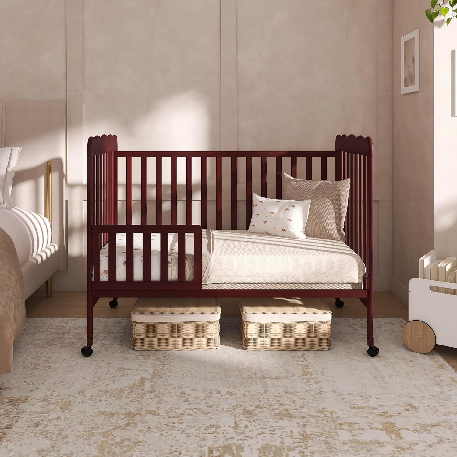 Dream On Me Carson Classic 3-in-1 Convertible Full-Size Baby Crib in Espresso, GreenGuard Gold & BSA, 4 Mattress Heights, Converts to Day & Toddler Bed, Locking Wheels, Classic Nursery Design