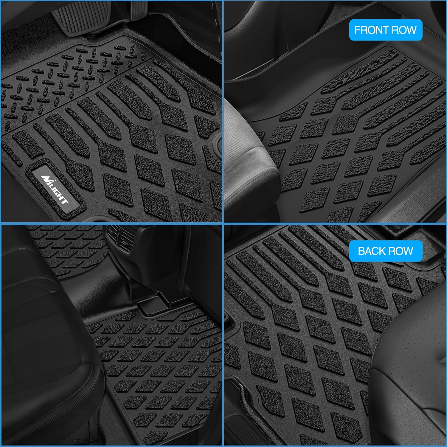 Nilight TPE Floor Mats for Mercedes Benz E-Class E300 E320 E350 E400 E550 E63 2017 2018 2019 2020 2021 2022 2023 All Weather Custom Fit Heavy Duty Floor Liners
