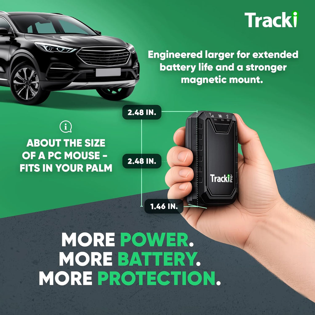 Tracki Pro GPS Tracker for Vehicles, Subscription Required, Cancel Anytime – Track Cars & Assets for Months – Hidden GPS Tracker for Car (Tracker + 1Y Subs.)