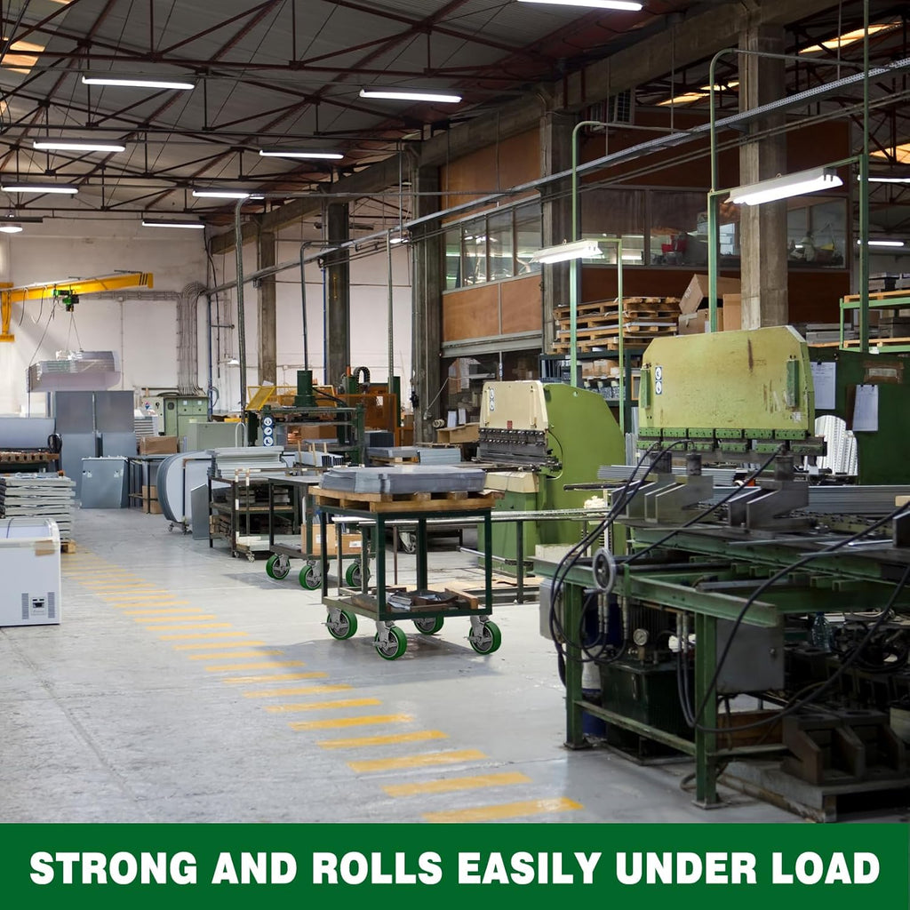5'X2' Caster Wheels, Heavy Duty Casters Set of 4, Aluminum Core Thickened Polyurethane Industrial Casters for Toolbox Workbench,2 Swivel & 2 Brake, 4000 Lbs Total Capacity