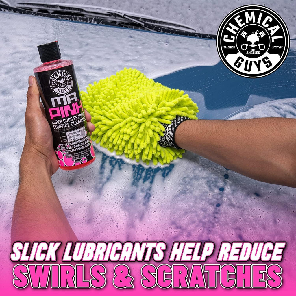 Chemical Guys CWS_402 Mr. Pink Super Suds Shampoo & Superior Surface Cleaning Soap, 128 fl oz (1 Gallon) + HOL144 TORQ Foam Cannon Snow Foamer , Works With Pressure Washer (2 Items)