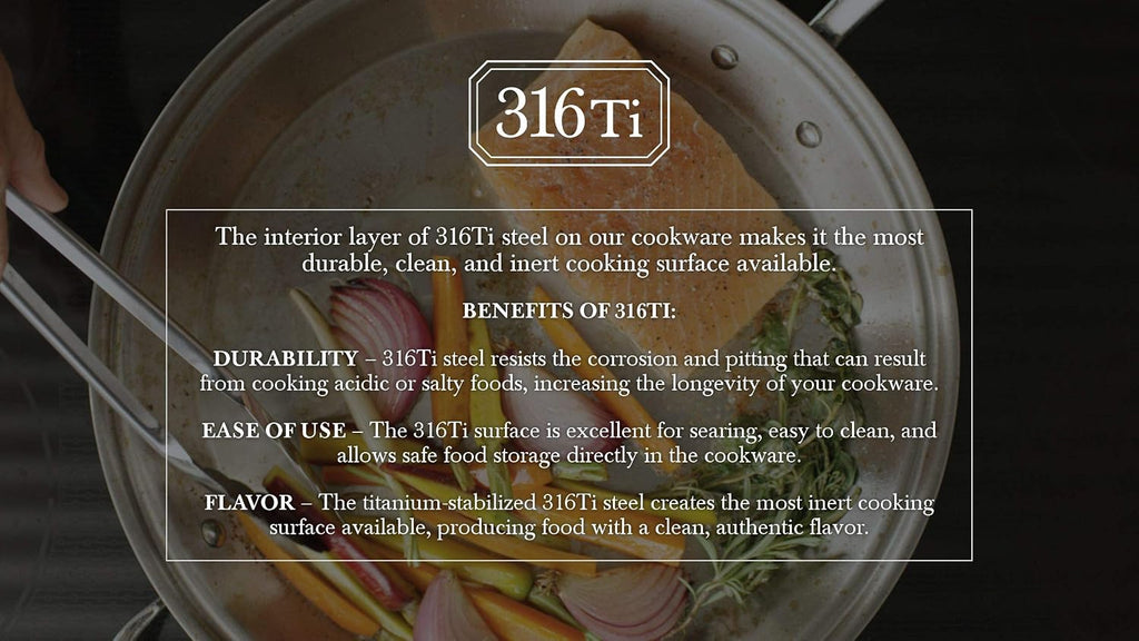 Heritage Steel 5 Piece Essentials Cookware Set | Made in USA | Titanium Series 316Ti Stainless Steel with 5-Ply Construction | Induction-Ready and Fully Clad