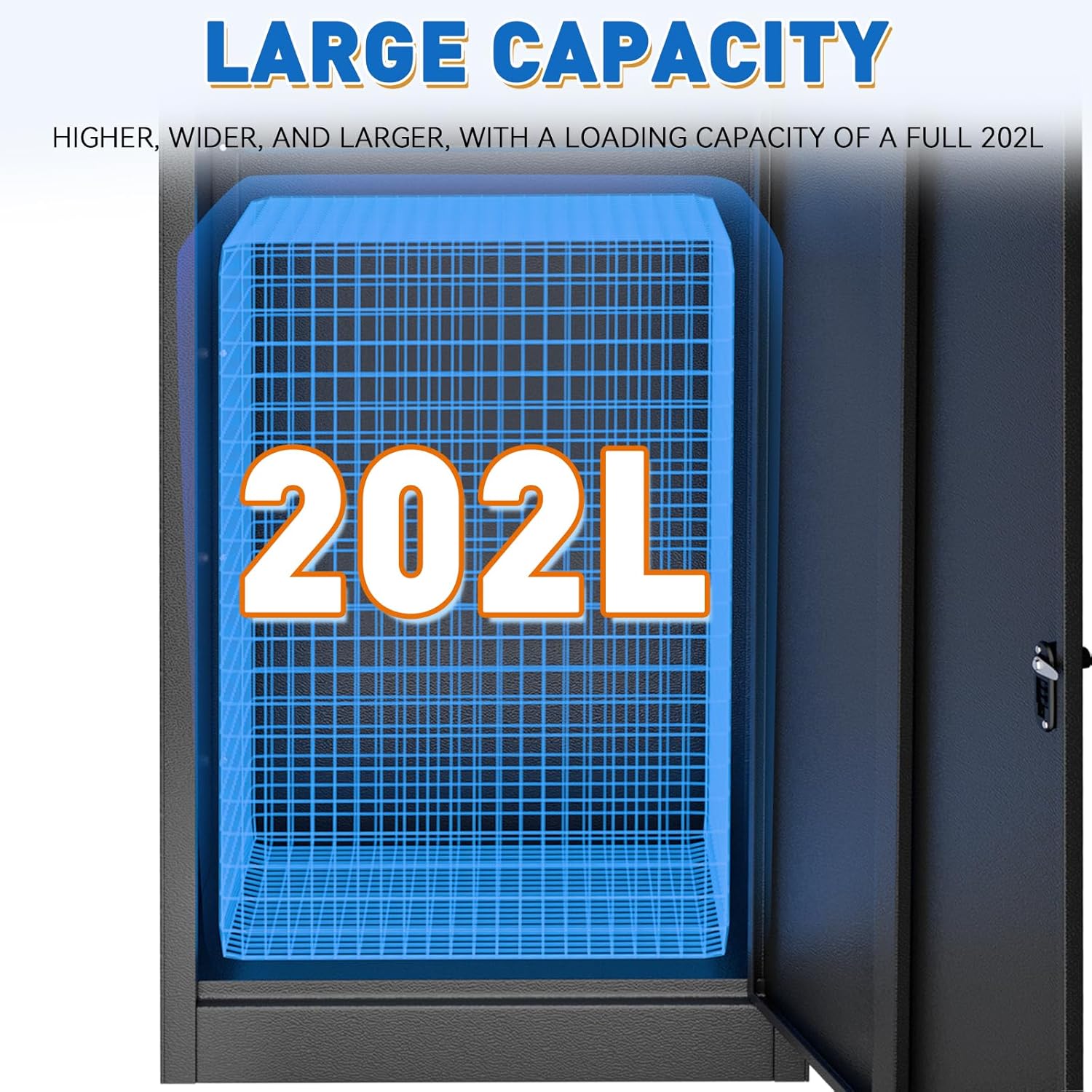 Package Delivery Box for Outside - 20.8 * 16.5 * 41.3IN Lockable Black Metal Parcel Drop Box, Anti-Theft, IPX3 Waterproof, Weather-Resistant Mailbox for Porch, Fence, Curbside (M)