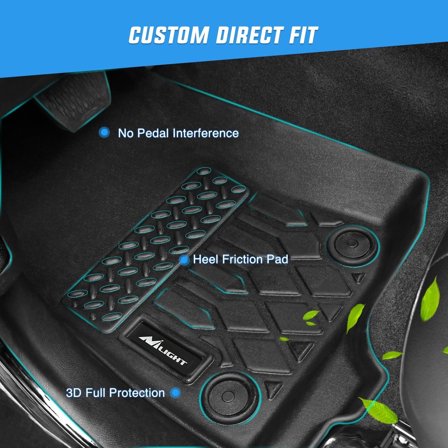 Nilight TPE Floor Mats for Mercedes Benz GLC 300 GLC 43 AMG 2023 2024 2025 2026 All Weather Custom Fit Heavy Duty Floor Liners