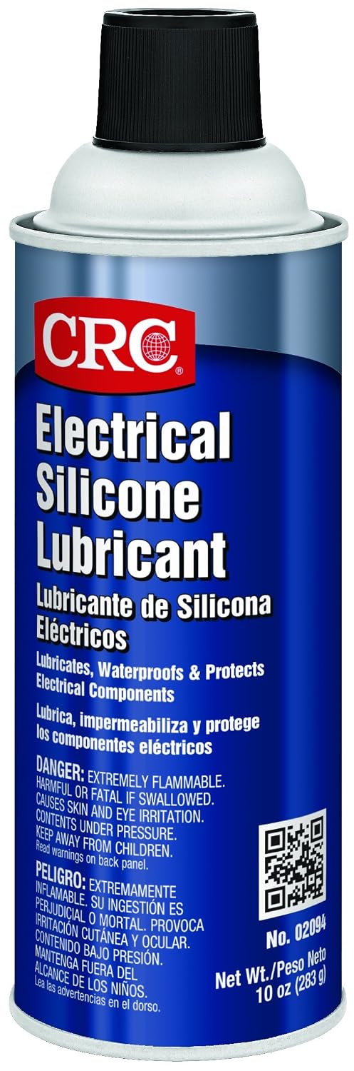 CRC Electrical Silicone Lubricant 02094 – 10 Wt Oz., Premium Grade Silicone Aerosol for High Temperature Applications (Pack of 12)