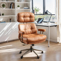 CAODOC Big and Tall Office Chair, 300LBS Suede Fabric Executive Office Chair Whit Lumbar Support, Managerial Home Desk Chair, Heavy Duty High Back Computer Chair(Suede Brown)