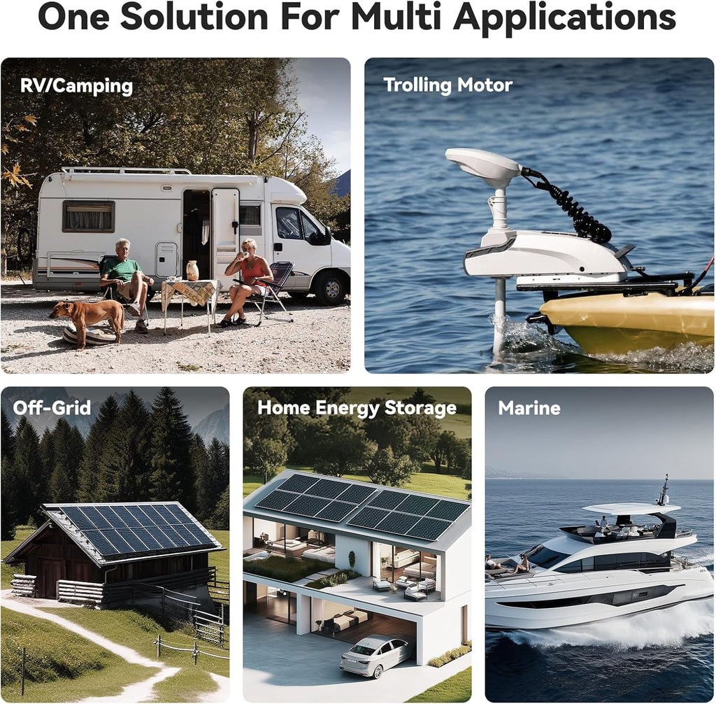 Power Queen 12.8V 125Ah Bluetooth LiFePO4 Battery, Group 27 Size &1600Wh Energy, Deep Cycle Lithium Battery with Low-Temp Cut Off, Perfect for RV, Marine, Off-grid, Solar System, Backup Power