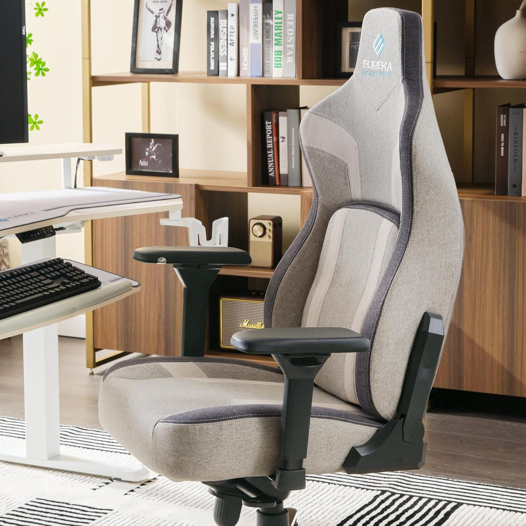 EUREKA ERGONOMIC Gaming Chair GC08, Computer Gamer Chair with Lumbar Support, Ergonomic Gamer Chairs with 4.3in Thicken Seat Cushion, Racing Style Gaming Chairs for Adults, Grey