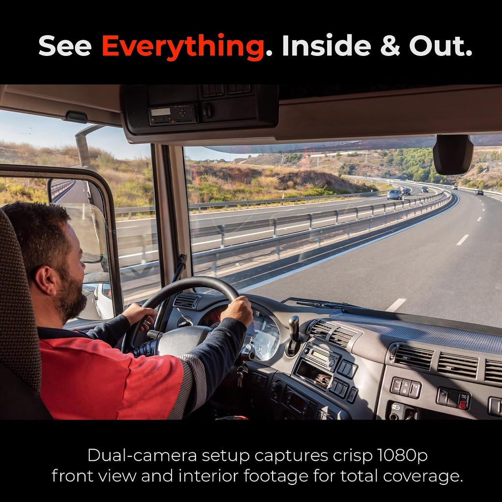 Global View The Eagle Live Streaming Vehicle Dash Cam - 4G LTE, Subscription Required, Dual Front & Cabin Interior Camera - Live Video Streaming Car Camera, GPS Tracking, Geofence Alerts & App Support