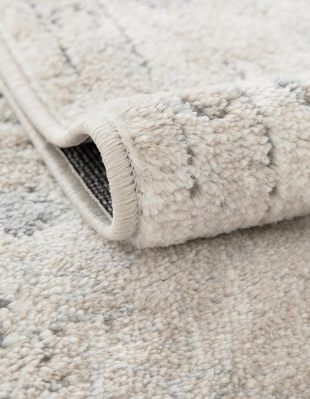 Rugs.com - Oregon Collection Rug – 10 Ft Runner Ivory Easy-Clean Rug for Hallways, Entryways, and Kitchens