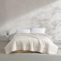 Calvin Klein - Twin Quilt Set, Cotton Percale Weave Bedding with Matching Sham, Crisp & Cool, Dorm Essentials, Oeko-Tex Certified (Washed Percale Light Beige)