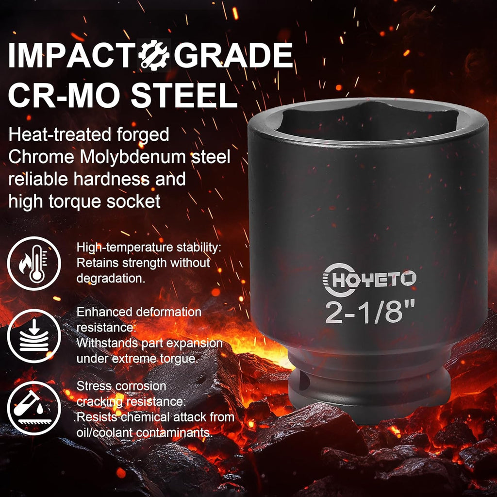 3/4' Impact Socket Set 29 Piece 3/4' Drive Impact Sockets Set, Rugged Construction, Cr-Mo, 6-Point Sockets,3/4 Inches Socket Set Impact SAE 3/4 inch - 2-1/2 inch, with a Storage Cage