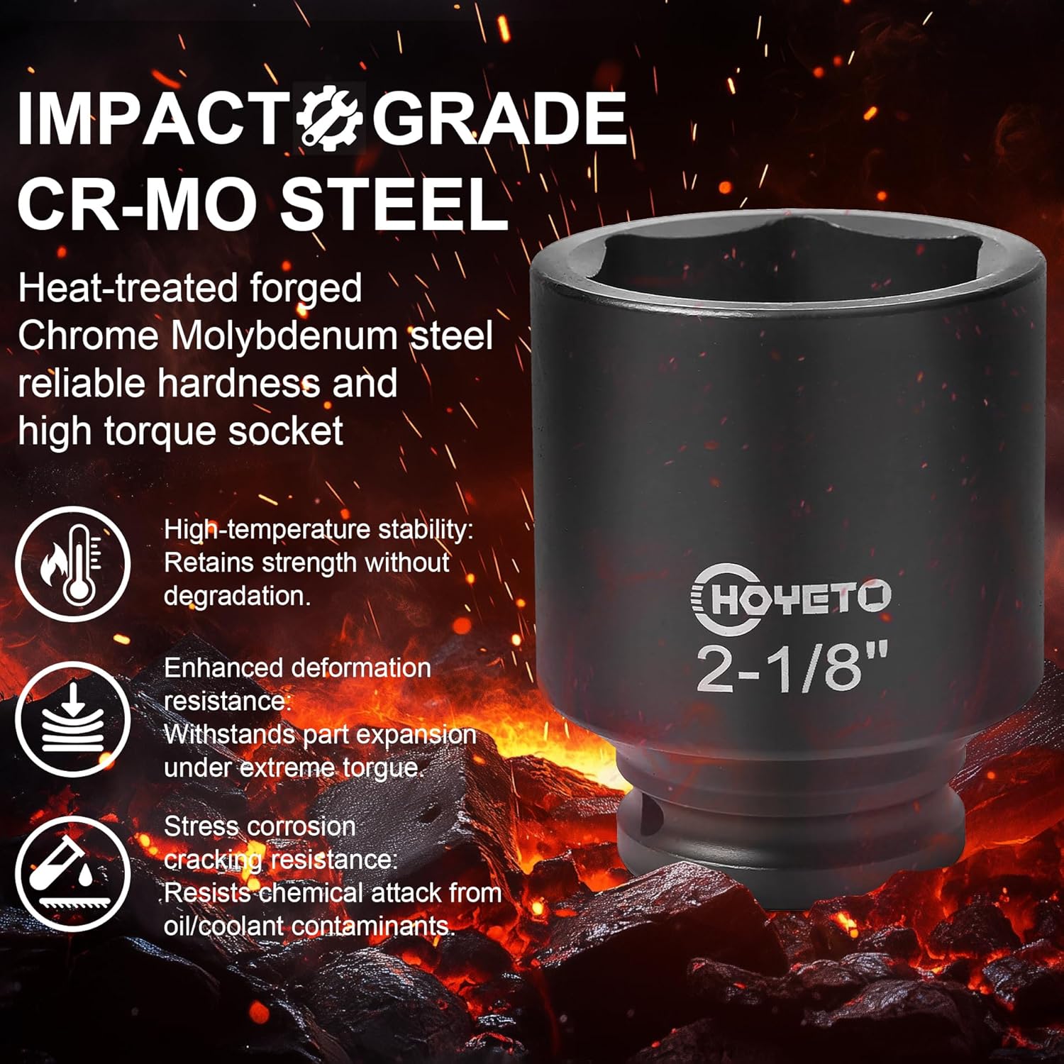3/4' Impact Socket Set 29 Piece 3/4' Drive Impact Sockets Set, Rugged Construction, Cr-Mo, 6-Point Sockets,3/4 Inches Socket Set Impact SAE 3/4 inch - 2-1/2 inch, with a Storage Cage