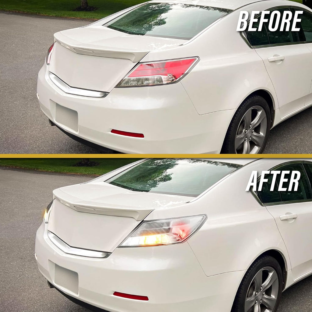 USR 09-14 TL Tail Light – CLEAR Tail Lamps w/ x6 LED Bulb Upgrade (Left + Right) Pair - Compatible with 2009-2014 Acura TL UA8/UA9 All Models like Base & SH-AWD (ALL CLEAR TAIL LIGHTS w/ x6 LED BULBS)