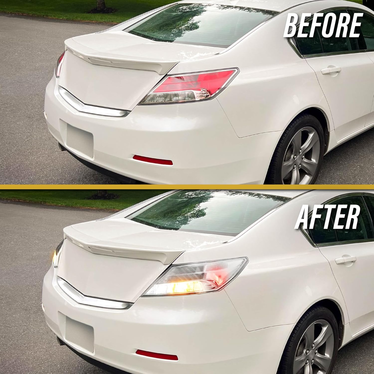 USR 09-14 TL Tail Light – CLEAR Tail Lamps w/ x6 LED Bulb Upgrade (Left + Right) Pair - Compatible with 2009-2014 Acura TL UA8/UA9 All Models like Base & SH-AWD (ALL CLEAR TAIL LIGHTS w/ x6 LED BULBS)