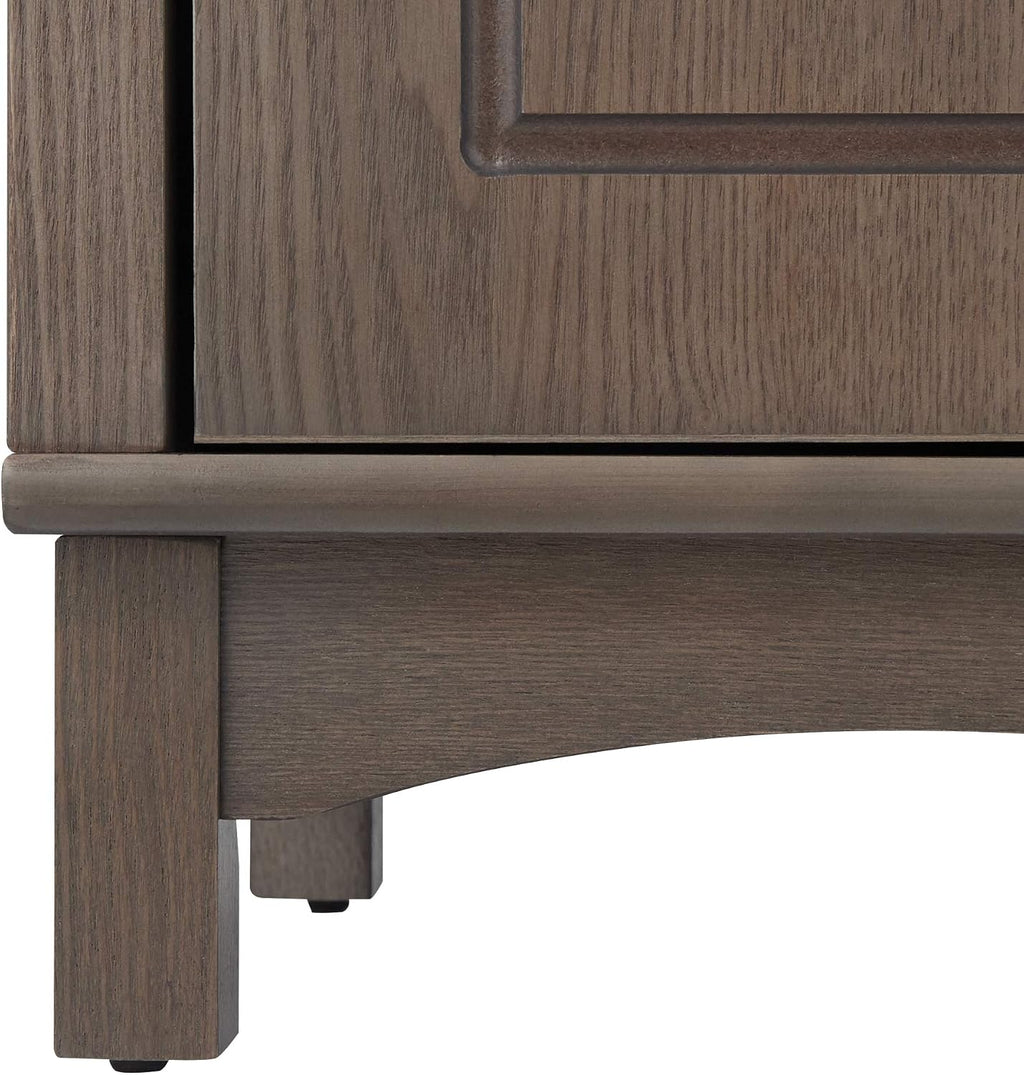 Teamson Home Russell Modern Farmhouse Linen Tower Storage Cabinet with Open Shelves, Salt Oak
