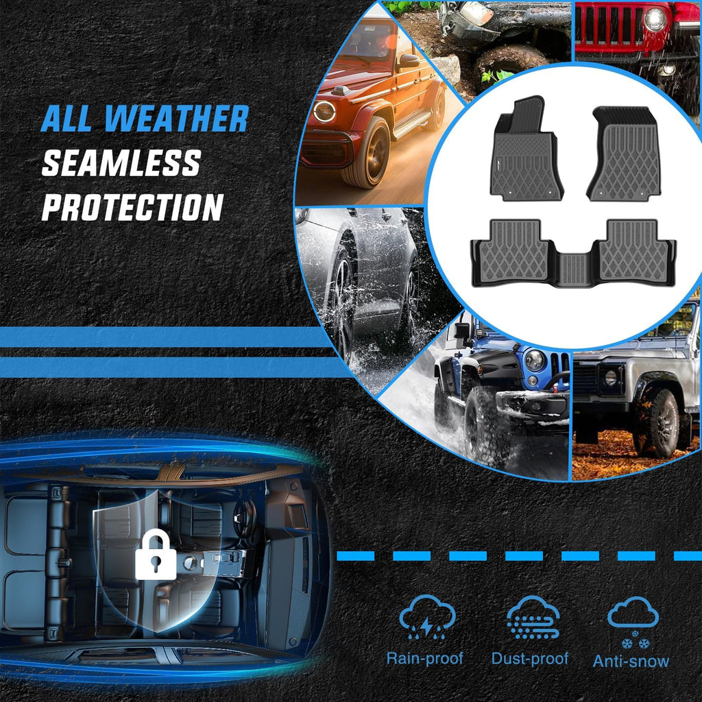 Nilight TPE Floor Mats for Mercedes Benz C-Class Sedan C300 C350e AMG C63 AMG S 2015 2016 2017 2018 2019 2020 2021 All Weather Custom Fit Heavy Duty Floor Liners