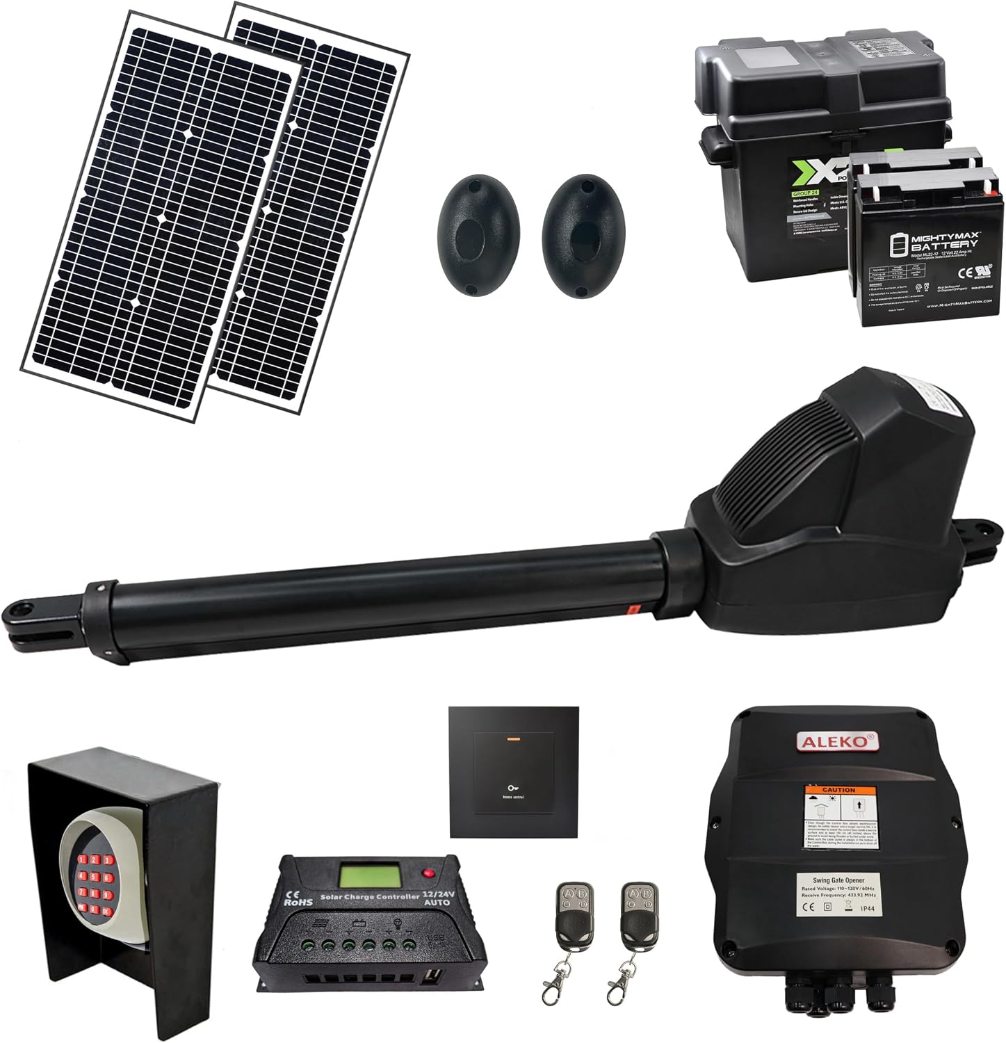 ALEKO Swing Gate Opener | Automatic Driveway AC/DC Operator for Gates up to 10 Feet Long 660 Poundsr | AS600 | (600, Basic Kit)