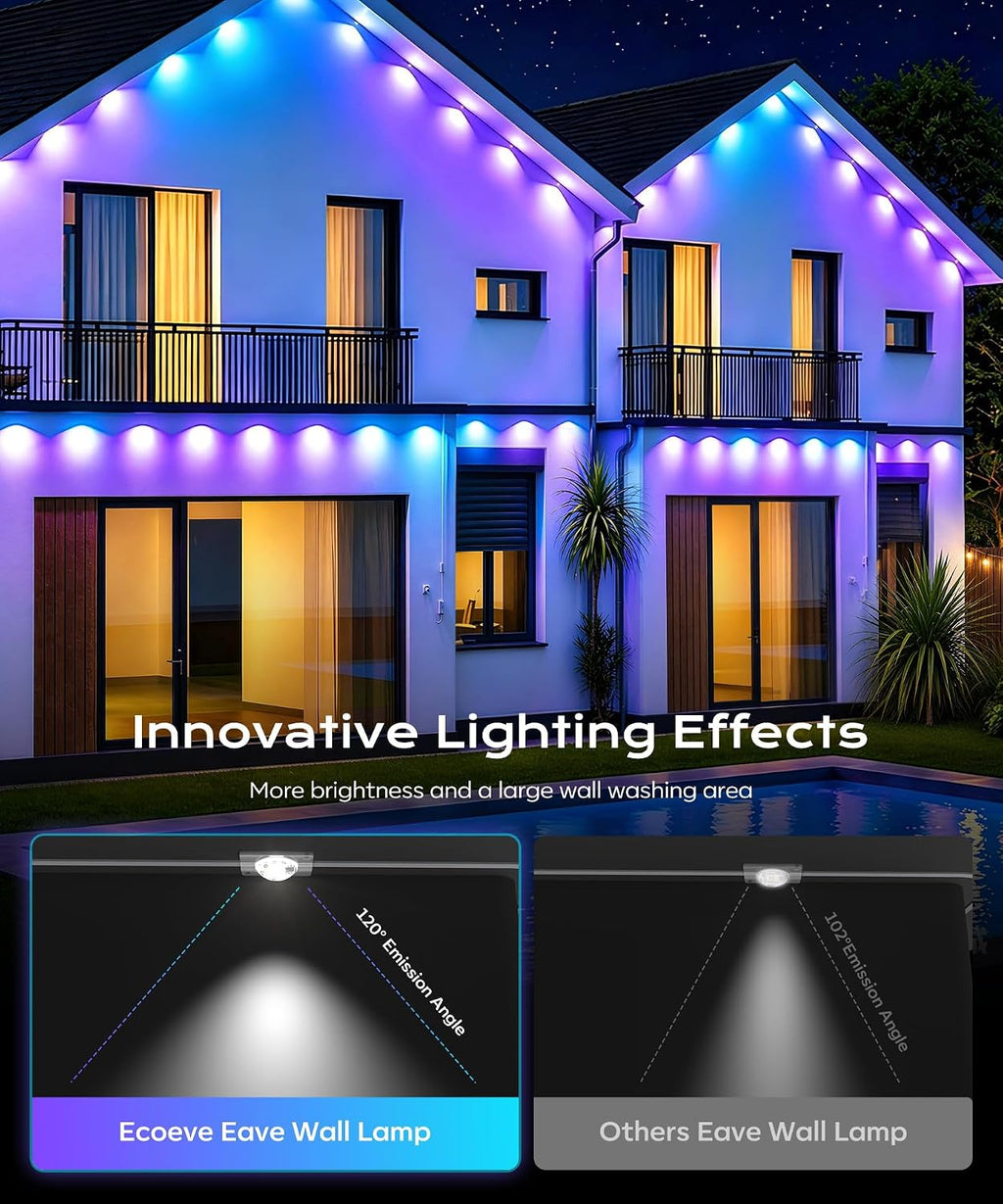 Permanent Outdoor Lights for House,200ft RGB+IC Lights with 16 Million Colors & 50 Scene Modes, App/Remote Control, IP67 Waterproof, DIY Music Sync, for Christmas, Holiday & Party Decor