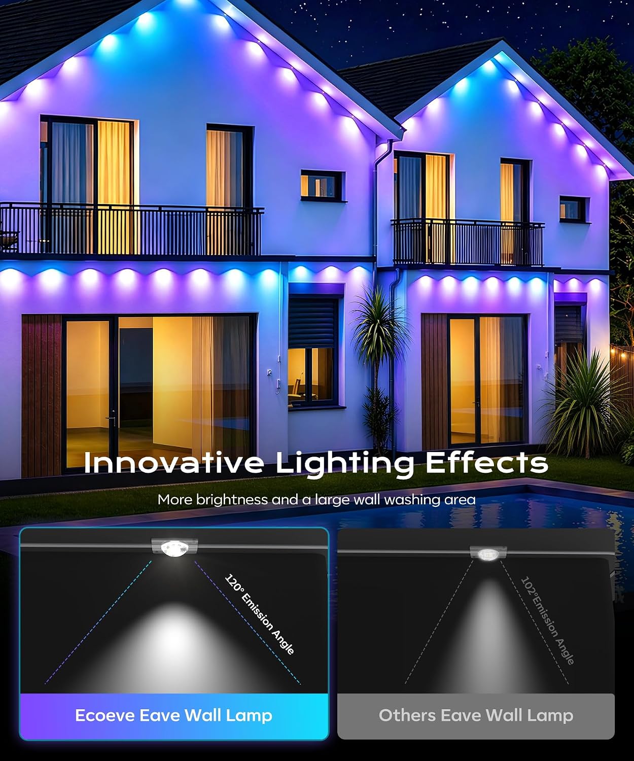 Permanent Outdoor Lights for House,200ft RGB+IC Lights with 16 Million Colors & 50 Scene Modes, App/Remote Control, IP67 Waterproof, DIY Music Sync, for Christmas, Holiday & Party Decor