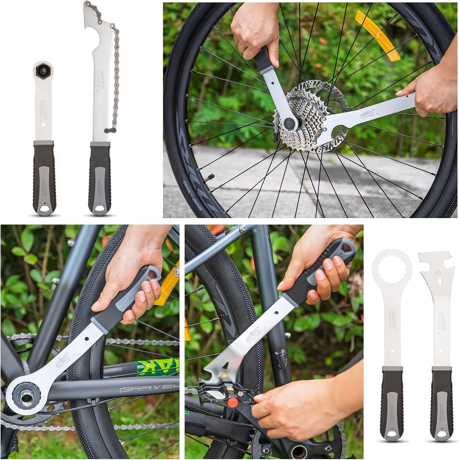 Super B Bicycle Tool Set - Bike Repair Kit with Carry Case - Bike Maintenance Tools for Road Bikes and Mountain Bikes, Repairing Tyres, Brakes, Chains, Pedal, Crank Puller