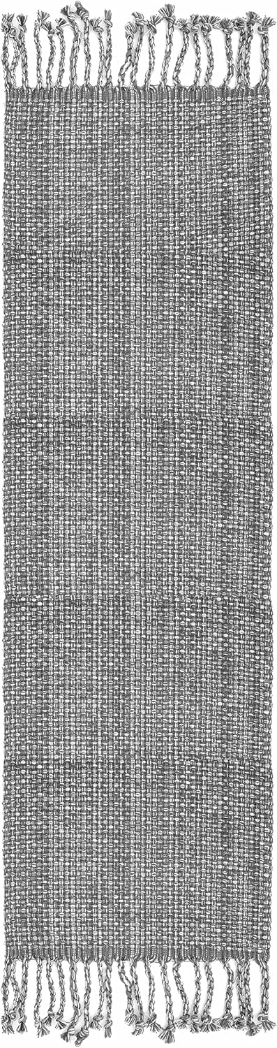 100% Cotton Table Runner for Dining Room Tables Rectangle Two Tone Woven Fabric 72' x 13' Soft Durable Table Runner, Gray (Pack of 12)