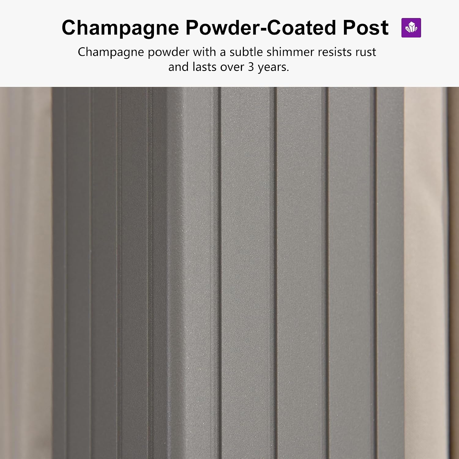 PURPLE LEAF 12' x 14' Outdoor Hardtop Gazebo, Champagne Aluminum Frame with Galvanized Steel Double Roof, Curtains and Netting for Patio Lawn and Garden