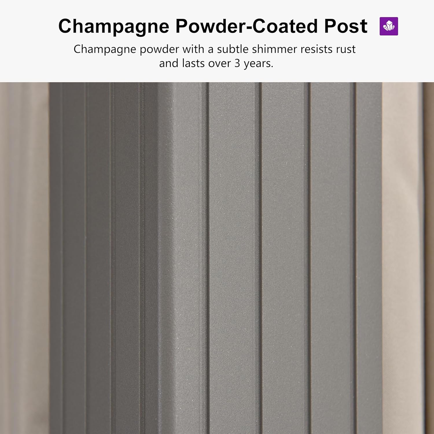 PURPLE LEAF 10' x 14' Outdoor Hardtop Gazebo, Champagne Aluminum Frame with Galvanized Steel Double Roof, Curtains and Netting for Patio Lawn and Garden