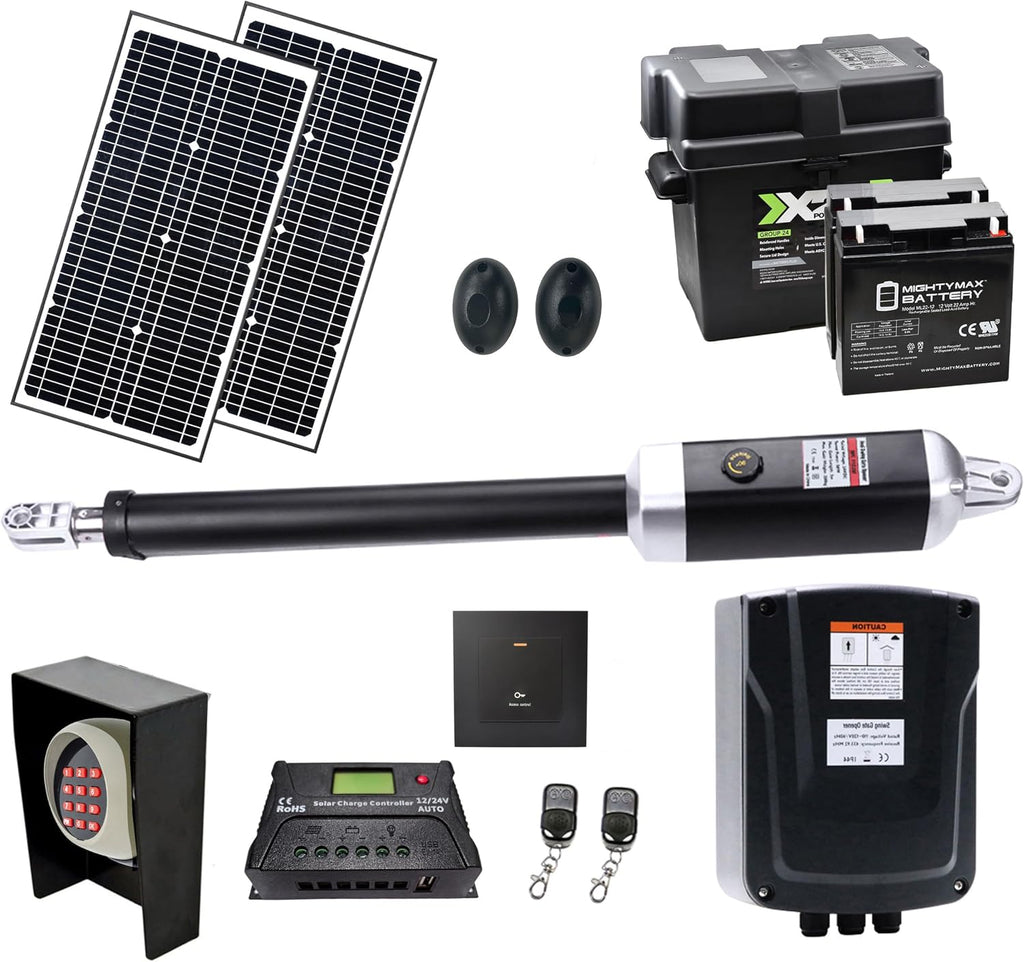 ALEKO Swing Gate Opener | Automatic Driveway AC/DC Operator for Gates | GG850 | (850, Solar 50W Accessory Kit)