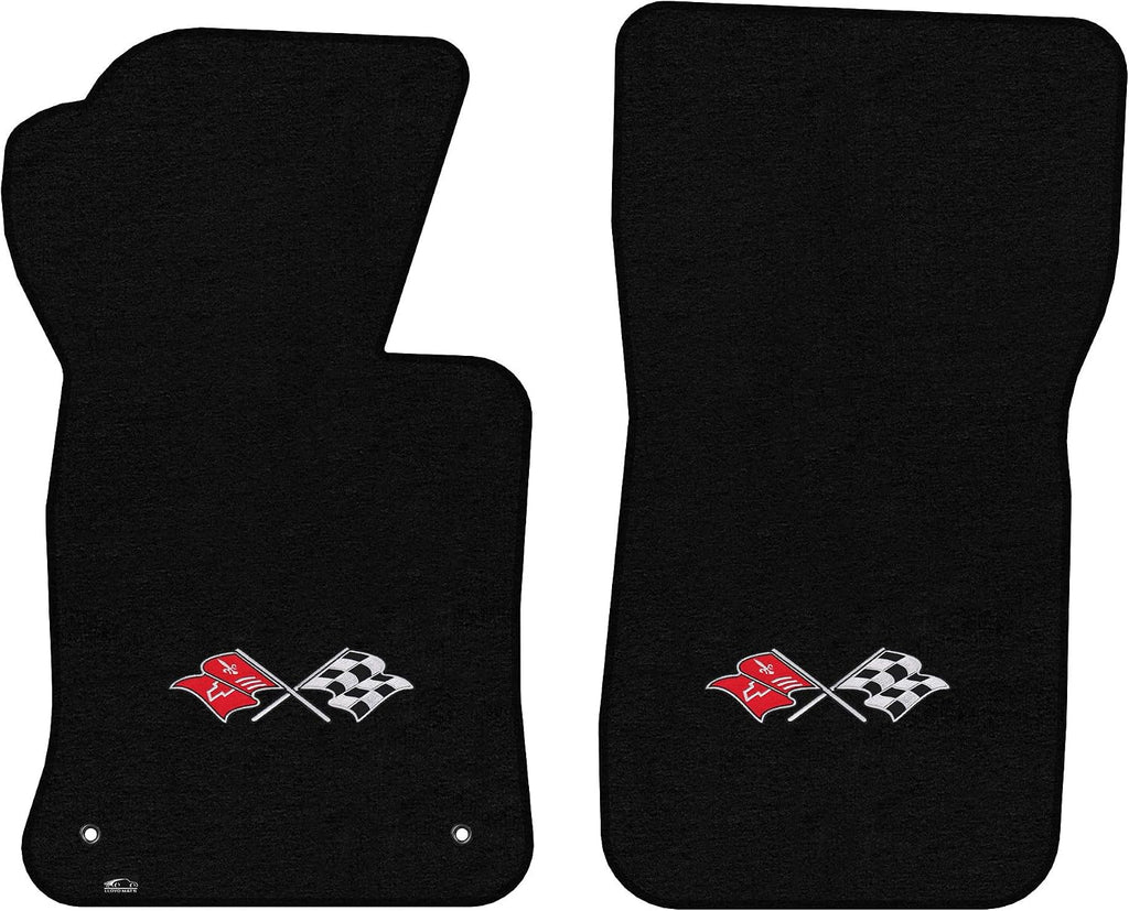 Lloyd Mats Floor Mats for Chevrolet C2 Corvette 1963-1967 | 2PC Front Mats | Black | Non-Slip Backing
