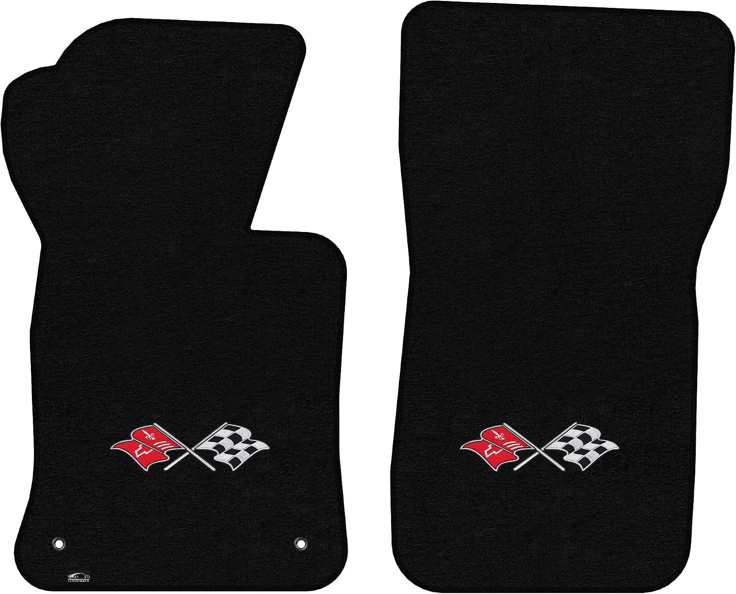 Lloyd Mats Floor Mats for Chevrolet C2 Corvette 1963-1967 | 2PC Front Mats | Black | Non-Slip Backing