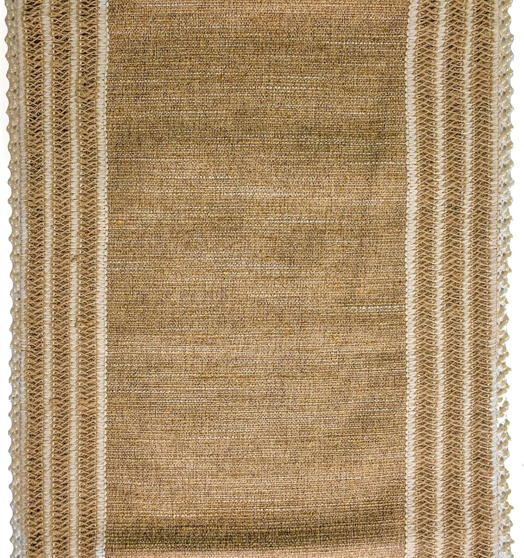 The HomeCentric Luxury Beige 8 Seater Table Runner 16 x 108 inch, Lace, Burlap, Moroccan, Boho, Jute, Solid, Luxury Table Runner for Holiday, Dining, Outdoor, Kitchen, Contemporary - Jute Table Charm