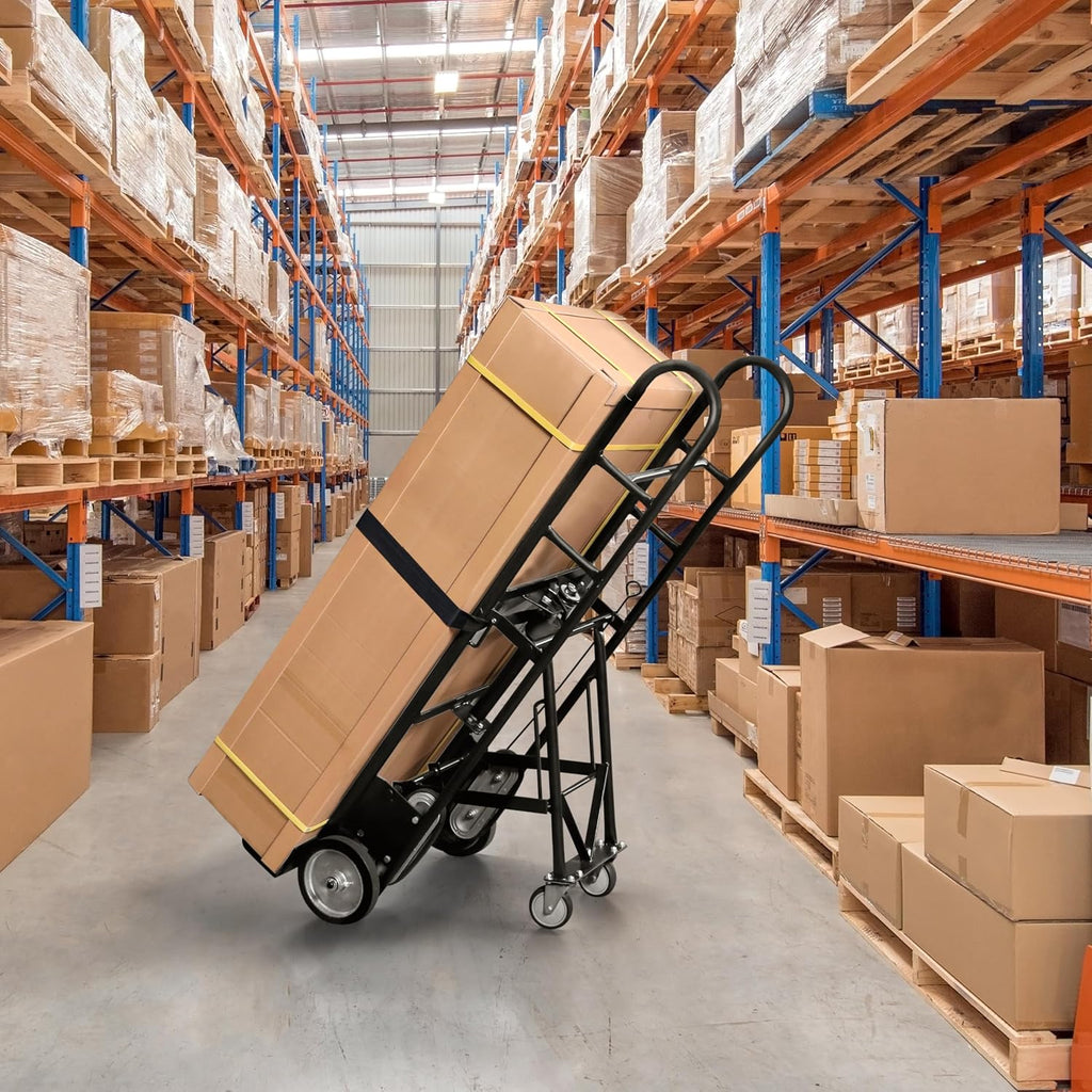 Olympia Tools Appliance Hand Truck, Heavy-Duty Furniture Dolly with Auto-Recoil Straps and Wheels for Moving Large Appliances, 1200 Lb Capacity, Black