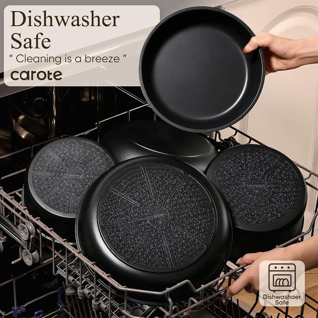 CAROTE 31pcs Nonstick Pots and Pans Set with Baking Pans Set, Cookware Sets with Detachable Handle, Kitchen Cooking Set - Camping Cookware, Dishwasher & Oven Safe, Induction Compatible