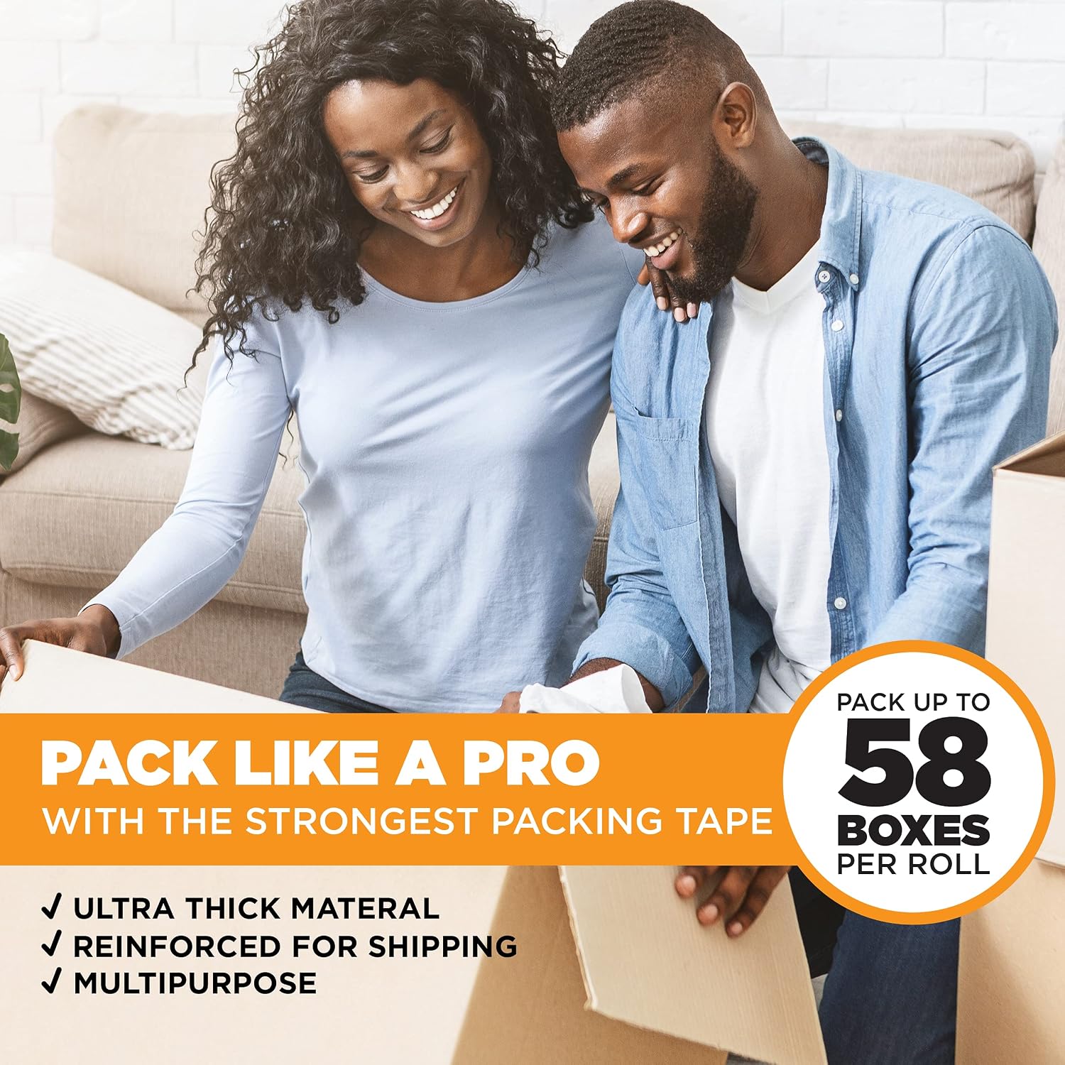 Tape King Clear Packing Tape | 110 Yards Per Roll (36 Rolls) | 1.88 Inch Wide Heavy Duty Packing Tape 2.7mil Strong Adhesive for Moving Boxes, Shipping Cartons, Office Use, Storage (3960 Yards)