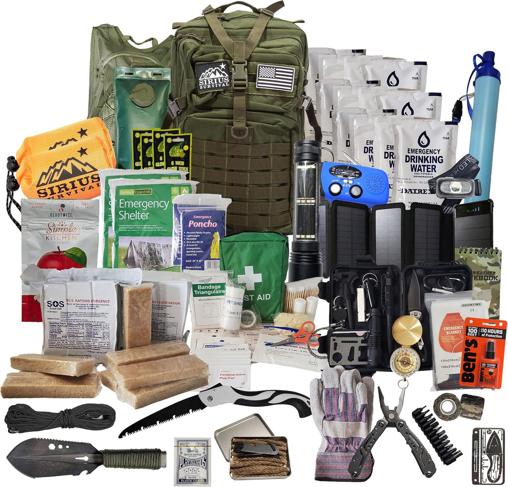 Bug Out Bag - Premium Bugout Backpack Pre-Packed Survival Kit - Ultimate 72 Hour Backpack Survival Kit - Comprehensive Survival Items - Go Bag Emergency