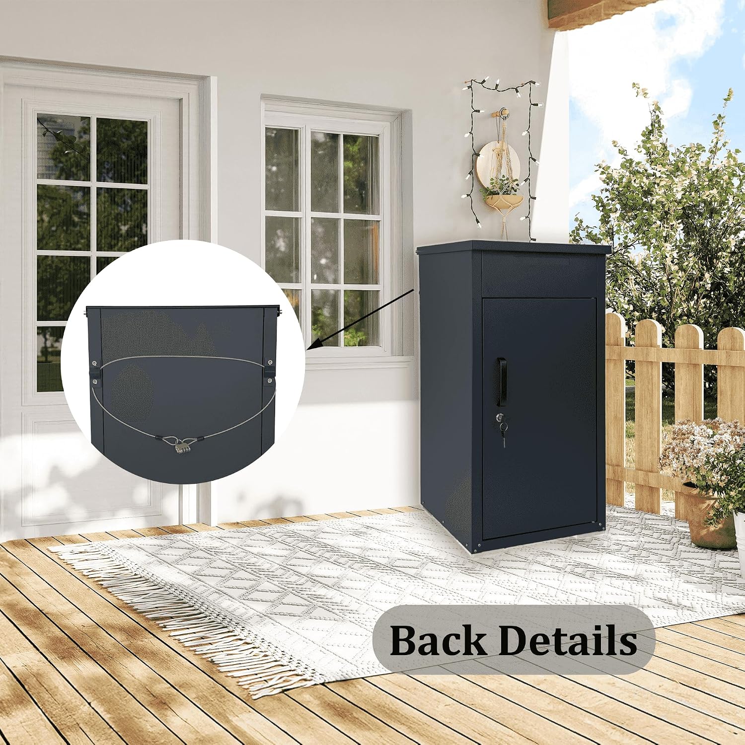 Package Delivery Box for Outside, Large Parcel Drop Box with Top Drop Chute for Packages, Anti-Theft Lockable Package Mailbox with Drop Slot for Mails & Home Porch Use 34'×16'×17'