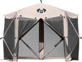 MCombo 10x10ft 5-Sided Pop-Up Gazebo Tent Only, Screened Outdoor Shelter with Netting, Quick Setup Patio Pavilion, No Wind Panels Included, 1024 (Tan, 10x10ft Pop-Up Gazebo Tent Only)