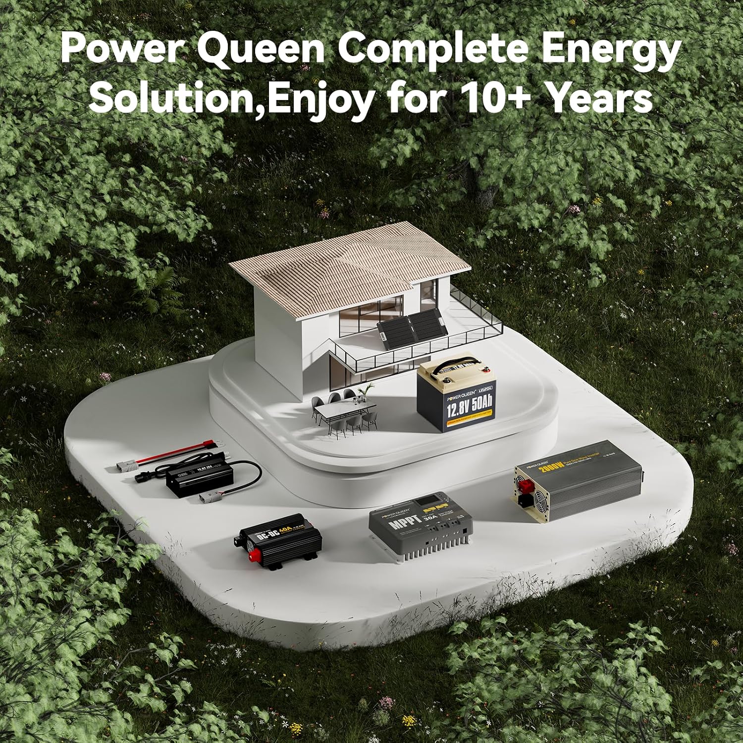 Power Queen 12V 50Ah LiFePO4 Battery Upgrade, Lithium Battery with 50A BMS Protection, Up to 15000 Cycles, Portable & Lightweight for RV Camping, Trolling Motor,Fish Finder, Solar