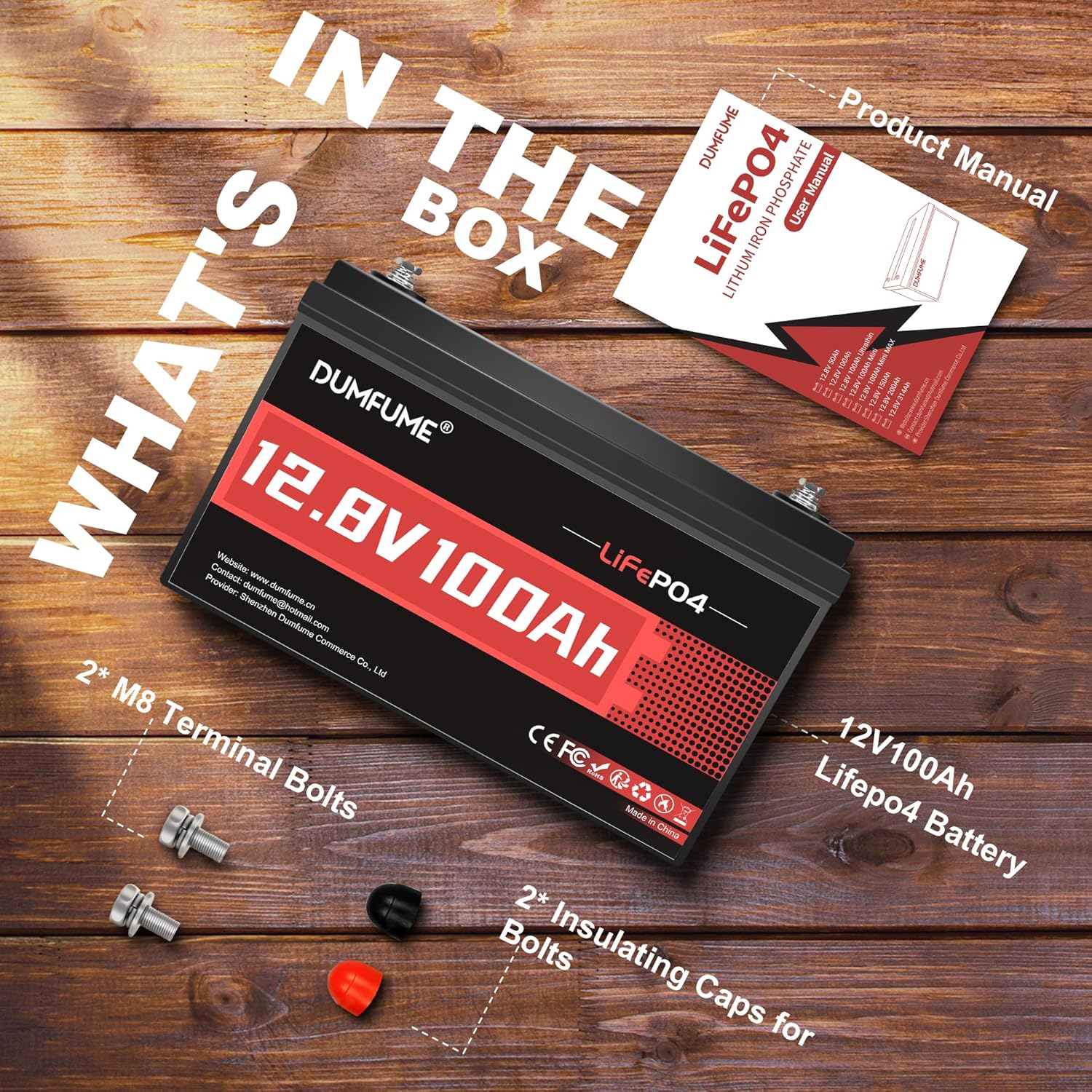 12V 100Ah LiFePO4 Lithium Battery Built-in 100A BMS, Group 31 Rechargeable Battery 6000+ Cycles 1280Wh Perfect for RVs MotorHomes, Camper, Solar System, and Off-Grid