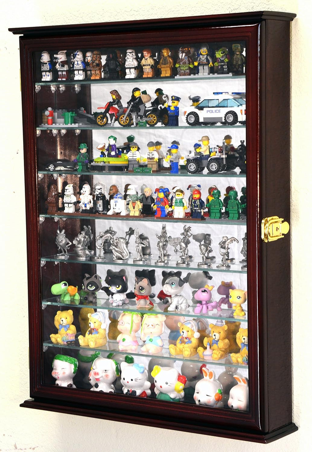 sfDisplay.com,LLC. Large Lego Men Minifigures/Star Wars/Disney/Minature Figurines Display Case Cabinet w/Adjustable Shelves