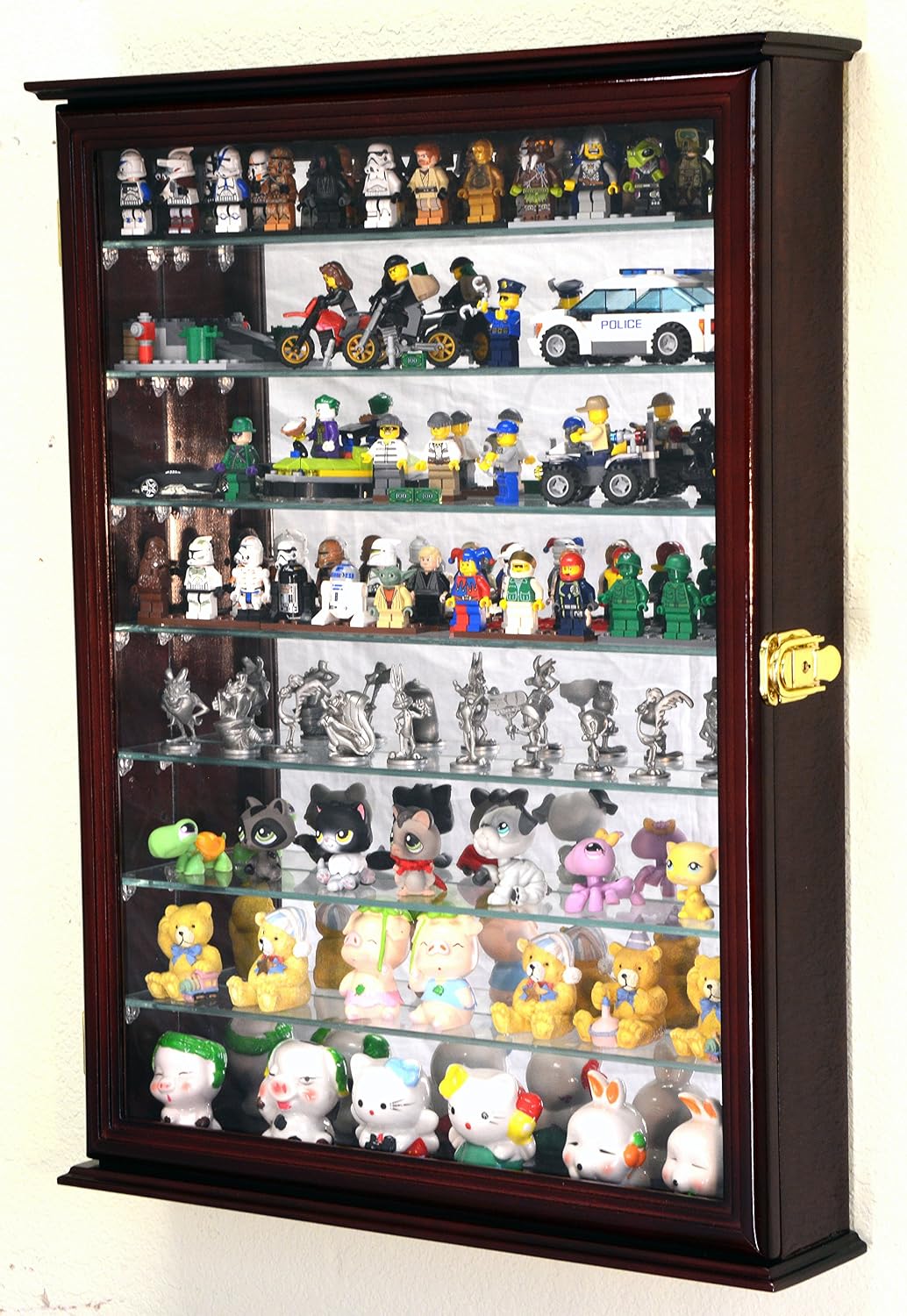 sfDisplay.com,LLC. Large Lego Men Minifigures/Star Wars/Disney/Minature Figurines Display Case Cabinet w/Adjustable Shelves