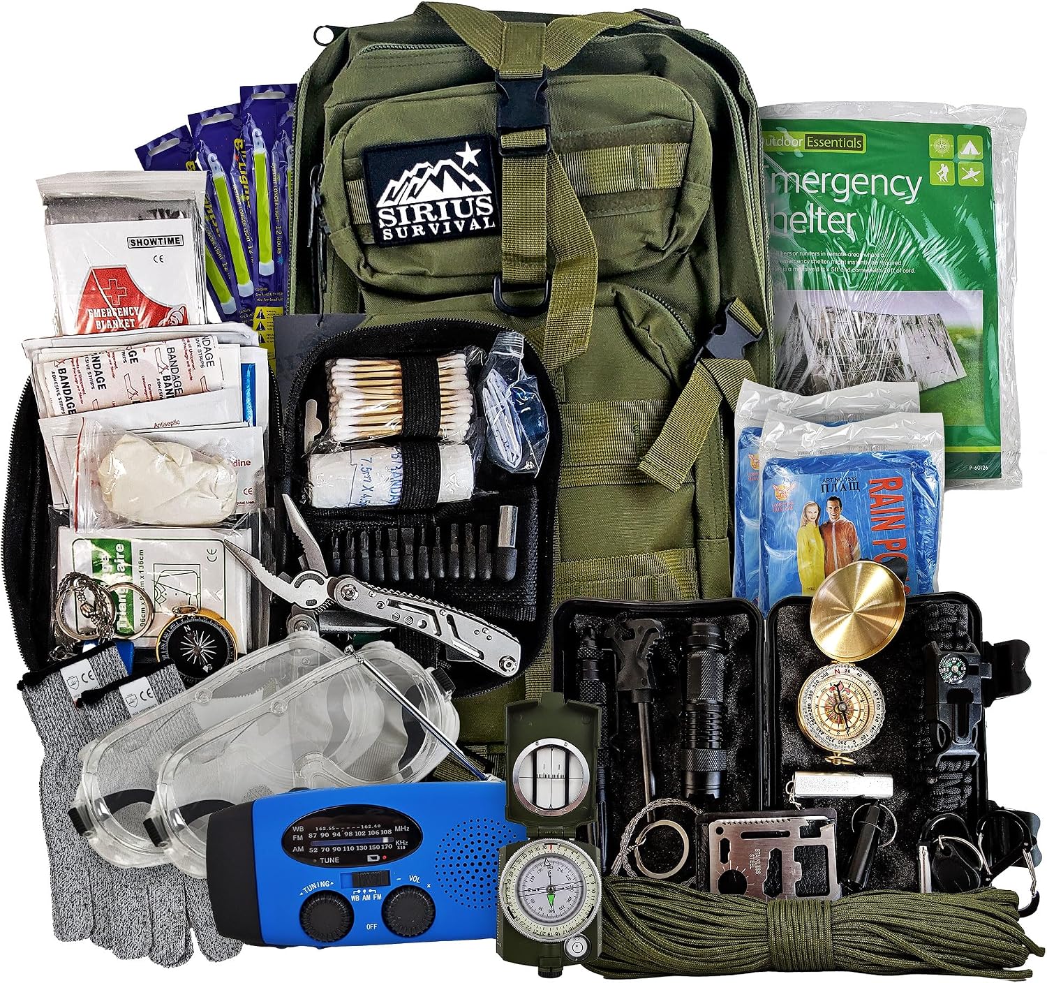Bug Out Bag Backpack Bugout Kit Great for Family - Survival Backpack for Earthquakes, Hurricanes, Floods, Tornados, Fires & Other Disasters