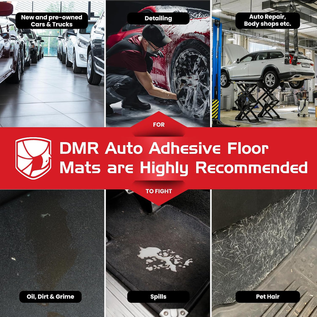 ArmorDillo Dealer Must Remove Floor Mats – 1 Roll, 24' x 600' Clear Plastic Film | Automotive Carpet Protection Adhesive Roll for Car Detailing, Service Shops, and Disposable Floor Covers