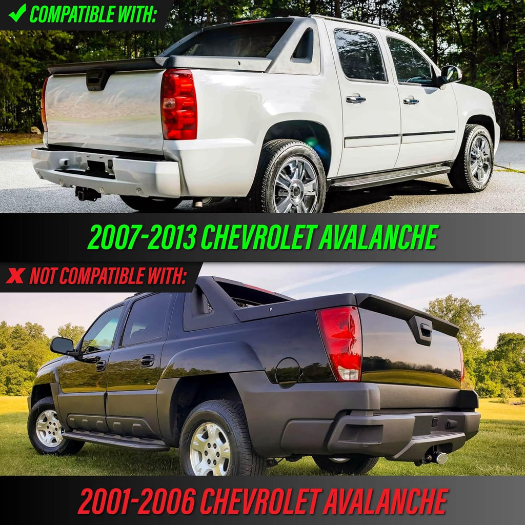 USR 07-13 GMT900 Tail Light – Rear Tail Lamps Set (Left + Right) Compatible with 2007-2013 Chevrolet Avalanche PickUp Chevy Truck All Models - LS, LT and LTZ (CLEAR LENS TAIL LIGHTS with COLOR BULBS)